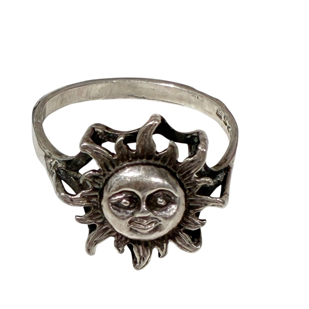 Sterling Silver 925 Sun Ring Celestial Jewelry Size‎ 6